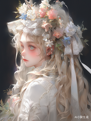 夏日唯美插画，精致女生的梦幻长发