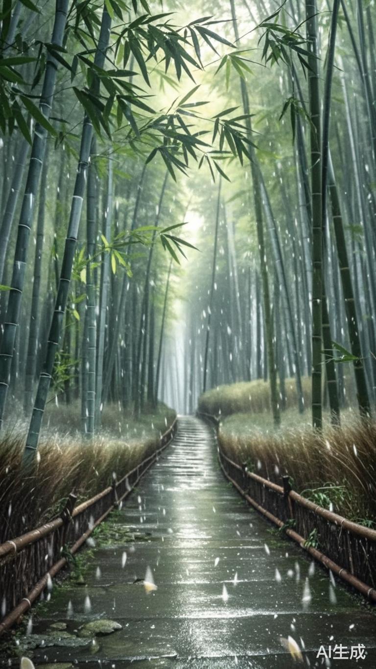 江南竹林细雨中的诗画之旅