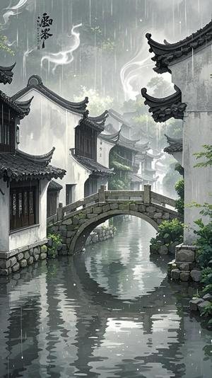 江南烟雨。,侧视图,特写视图