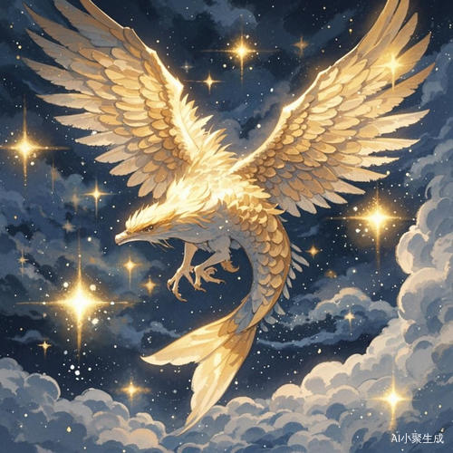 鲲鹏展翅翱翔星空的唯美瞬间