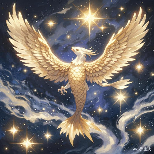鲲鹏展翅翱翔星空的唯美瞬间