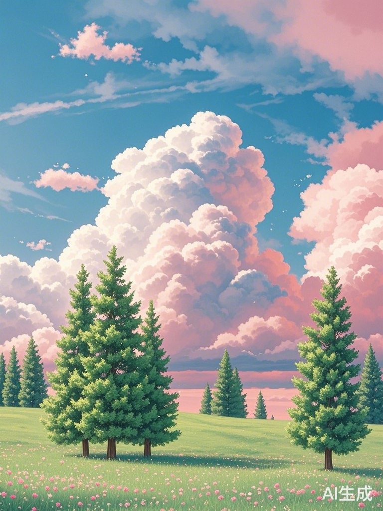 梦幻粉蓝色调云端