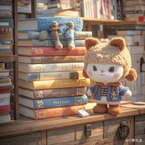 超可爱的3D毛绒书籍在现代室内背景中的最佳展现