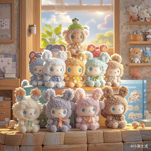 超可爱布娃娃盲盒3D毛绒材质最佳画质细致细节展示