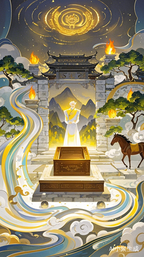中式戏剧舞台与废墟剪影的千年美学插图