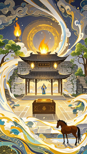 中式戏剧舞台与废墟剪影的千年美学插图