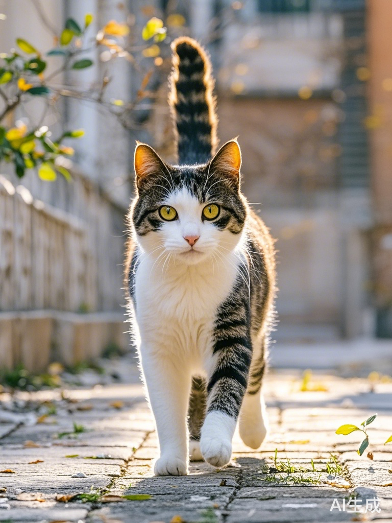 一只奇特的站立行走猫