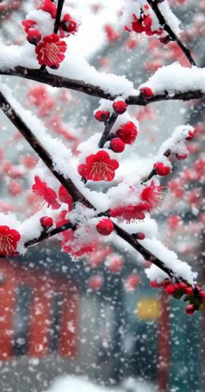 雪花飘落的美丽瞬间