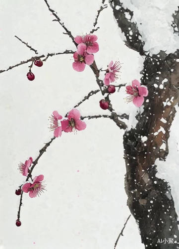 雪花轻盈飘落的宁静瞬间