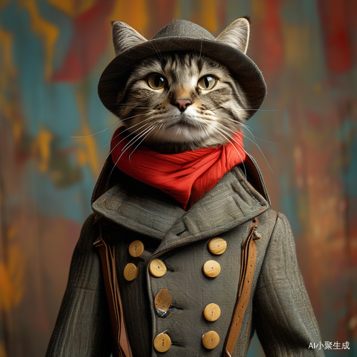 时尚拟人猫全身动物时装秀栩栩如生面向镜头