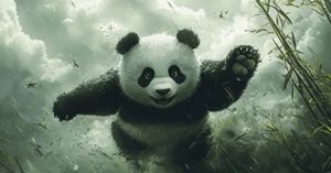 风暴中的大熊猫脆弱与坚韧的交织