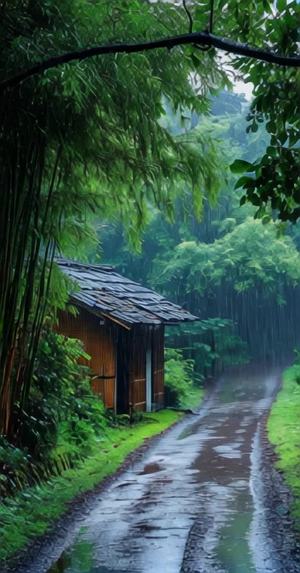 雨天，曲线摄影