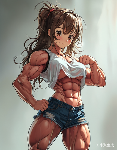 可爱女孩与超大肌肉的奇妙结合