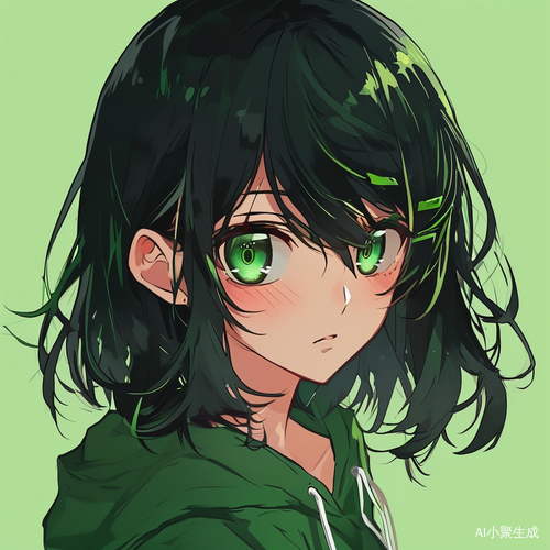 绿眼睛黑头发的女生