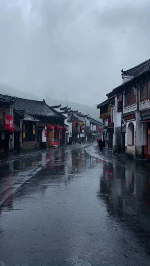 江南小镇大雨