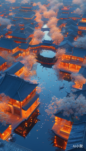 Ancient Chinese City with Fantasy Atmosphere and Stunning Light Effects