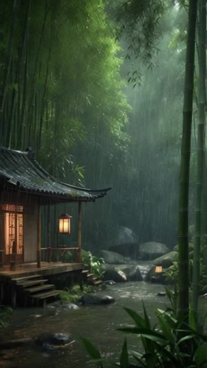 天空中的细雨淅沥而下