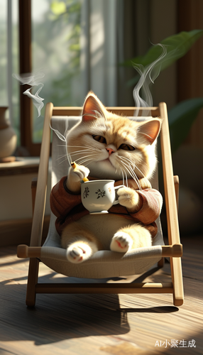 金渐层猫咪享受阳光的午后时光