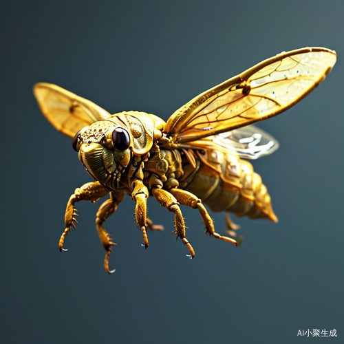 立体飞翔的金蝉形象