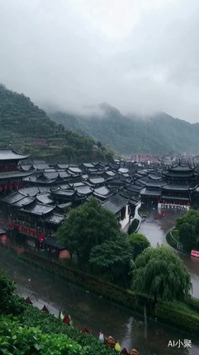 江南古镇，阴雨绵绵，风景优美