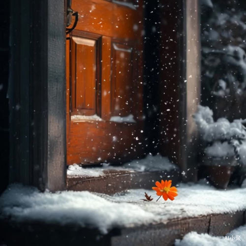 春天用一朵花敲开了冬雪封闭的家门