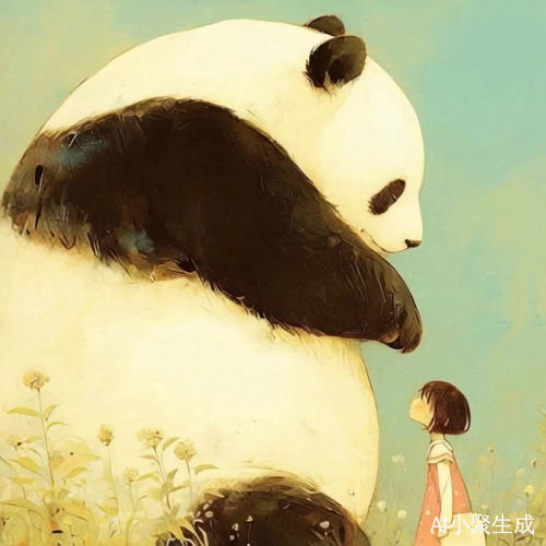 熊猫德温柔地抱起小女孩