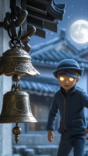 夜晚小偷路过家门看中精美铃铛
