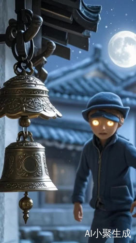 夜晚小偷路过家门看中精美铃铛