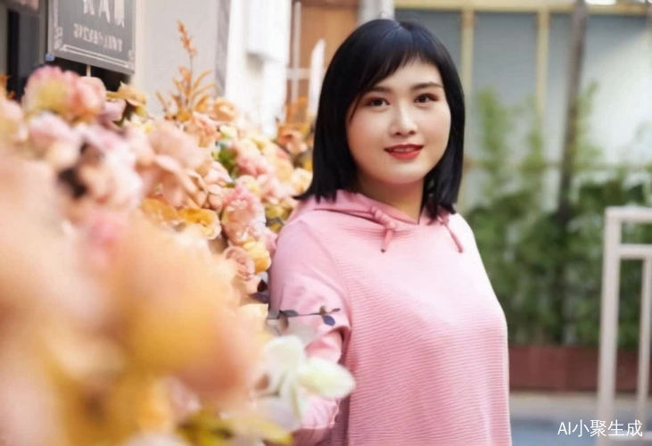主人翁在花丛中的微笑与交谈