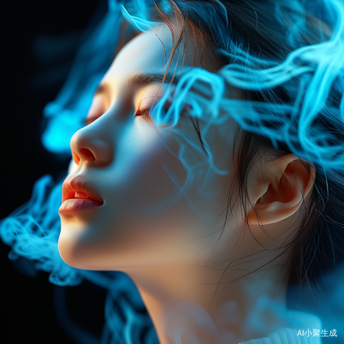 水墨画中的霓虹少女梦幻意境与极简风格