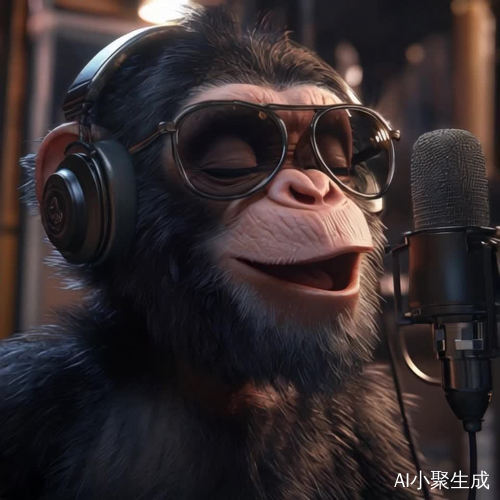 猴子在录音棚中激情演唱