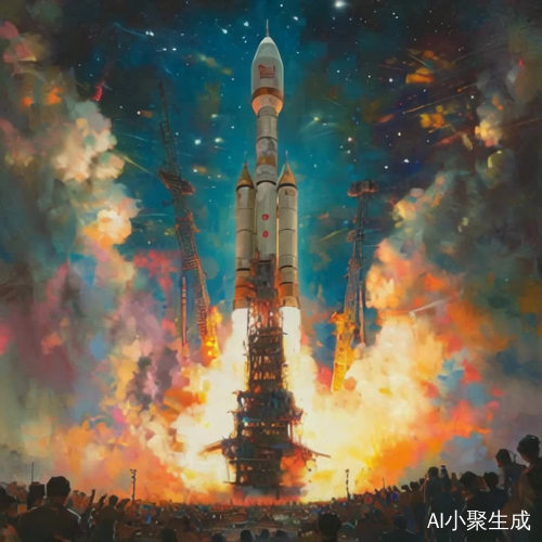 火箭迅速升空的壮观瞬间