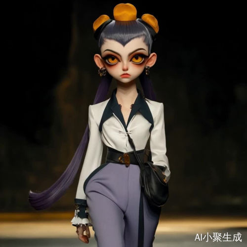 女性版敖丙T台走秀正面镜头展现