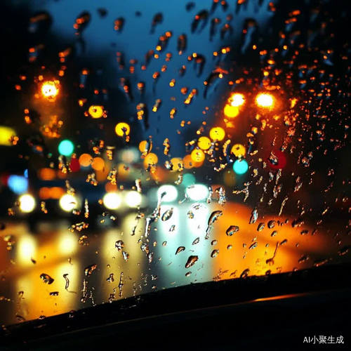 雨点飘落 雨刷刮动