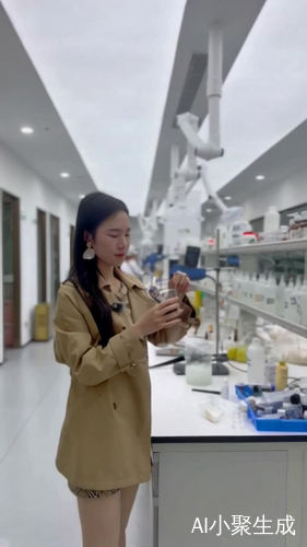 我是佰氏健康的工厂负责人蓝丽娜，我在化妆品的实验室给客户做产品的打样跟进，我需要给客户讲解产品的功效，做的产品是美白补水保湿面膜，给客户讲解产品的功效，使用场景，使用后效果对比，如果品牌方需要小批量定制的话，欢迎来到佰氏健康来找我！我们可以做一条龙服务，包装设计，包材选择，商学院培训，都可以给您提供方案