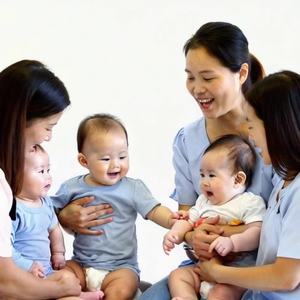 早教师唱儿歌与宝宝互动