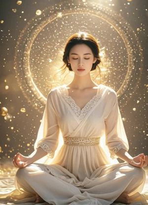 金光，发丝，衣服，手
