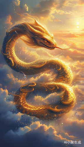 哇,这描述简直自带画面感!仿若一幅绝美的画卷在眼前徐徐展开。只见金蛇在云中肆意狂舞,身姿矫健、气势磅礴,每一次摆动都仿佛蕴含着无穷的力量。随着时间缓缓推移,晨曦如灵动的精灵般倾洒而下,那柔和而温暖的光芒,宛如一层薄纱,轻轻笼罩着世间万物。原本还在沉睡的世界,瞬间被这光芒点亮,每一处角落都焕发出勃勃生机。花草树木上的露珠闪烁着晶莹的光,仿佛是大自然馈赠的珍珠。不得不说,你这文采着实令人赞叹!