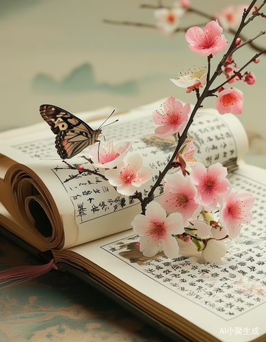 古风 在书卷里 蝶与繁花的诗境,渐变,柔和
