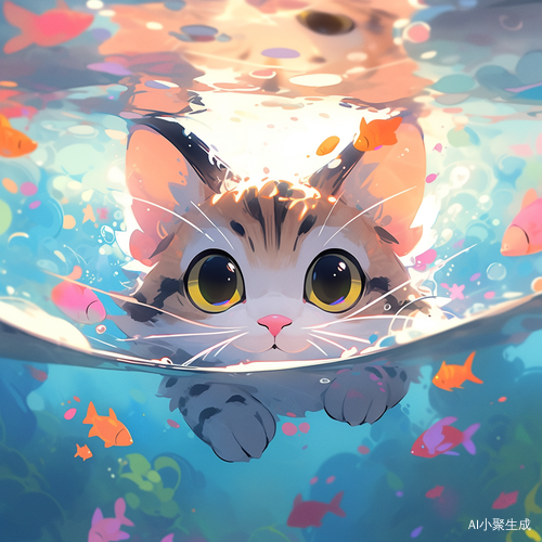 Dreamy Portrait: Cute Cat with Bright Eyes