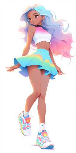 Cartoon Girl 3D Disney Style White Background Ultra HD