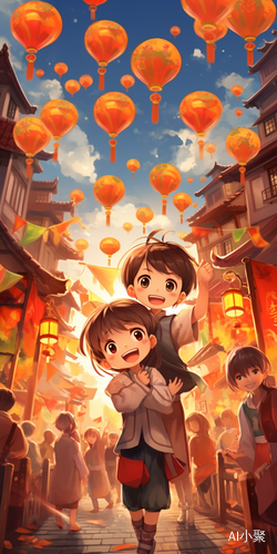 Dreamlike City: Bursting with Lanterns and Joyful Music