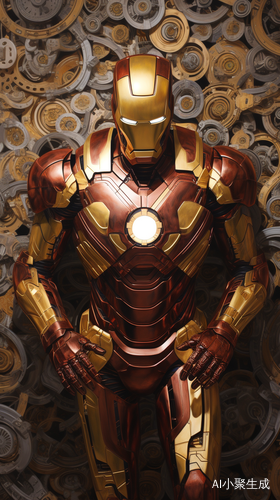 Hyper-realistic Iron Man, Fibonacci sequence, golden ratio, surrealism