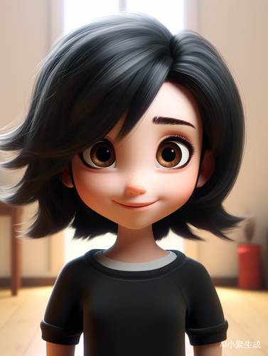 Clean Natural Lighting Chibi Girl in Pixar Style