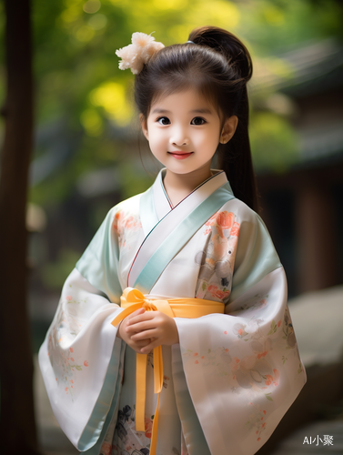 Cute Ancient Chinese Girl in Tang Dynasty Hanfu with Vivid Expression