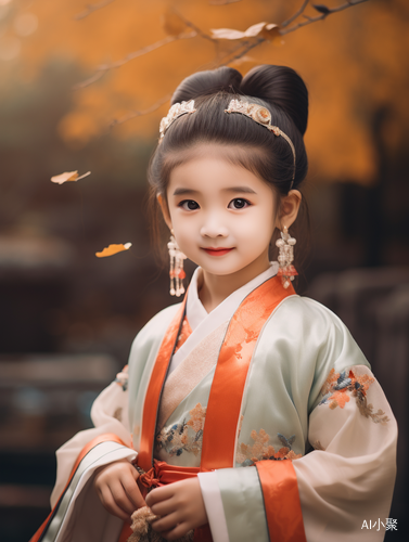 Cute Ancient Chinese Girl in Tang Dynasty Hanfu with Vivid Expression