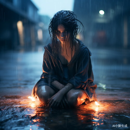 孤雨中的蓝色火焰