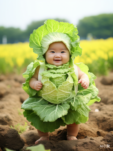 Cabbage Baby Clothing Show: A Delicate and Beautiful Combination of Children and Nature