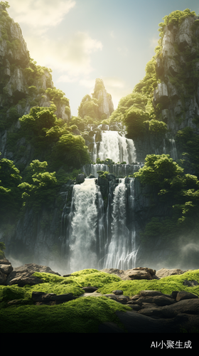 Waterfall Detailed Cinematic Rutkowski Rim Light