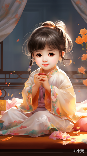 Adorable Digital Painting: A Little Girl with Magical Powers